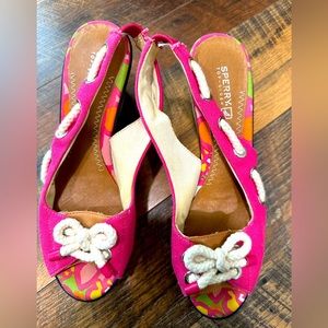 SPERRY Pink Wedges Size 7.5